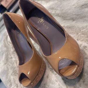 Cole Haan Women's Tan Peep Toe Heels